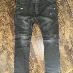 Men's Balmain biker jeans Charcoal/black  Jeans